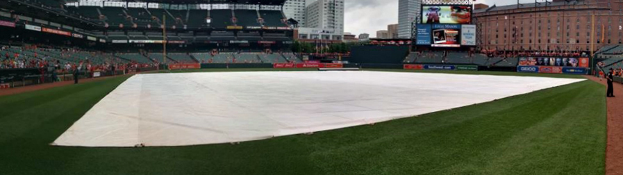 how to handle a full infield rain cover