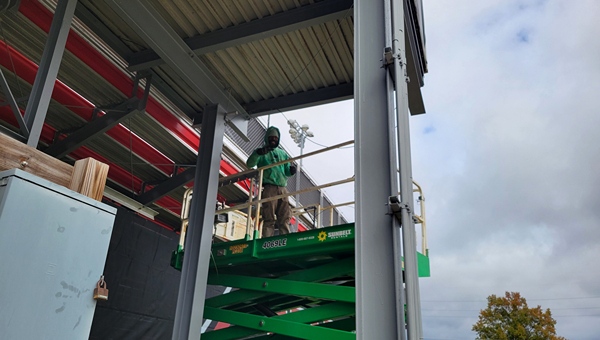 Backside of the Bleachers - During Installation