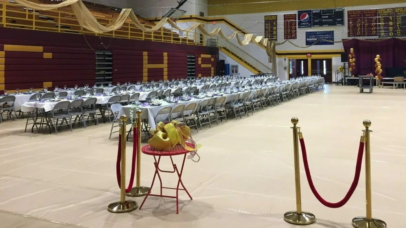 tan gym floor cover for banquet