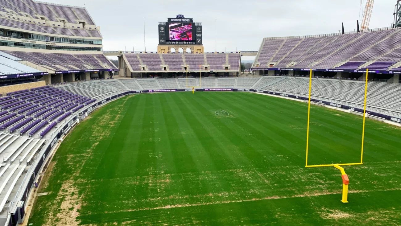 college football field size dimensions