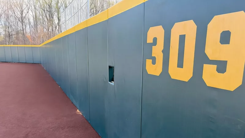 Custom-Fit Outfield Wall Padding at Prince George's Stadium