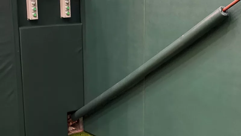 Custom Cable Hardware Padding in the Baysox Indoor Training Facility