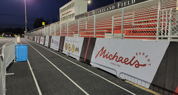 Interior Bleacher Windscreen Installed