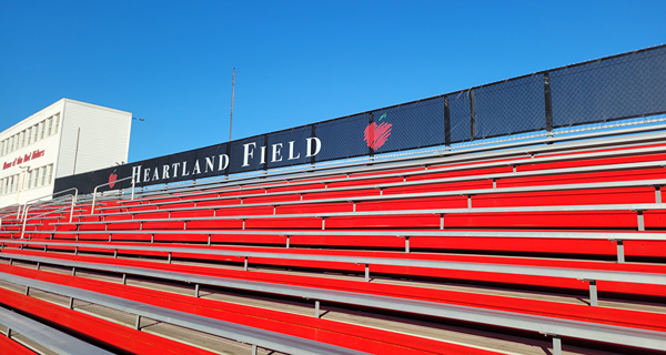 Interior Bleacher Windscreen Installed