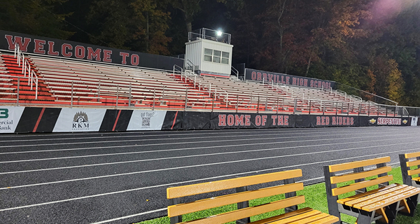 Interior Bleacher Windscreen Installed