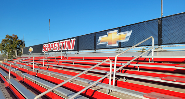 Interior Bleacher Windscreen Installed