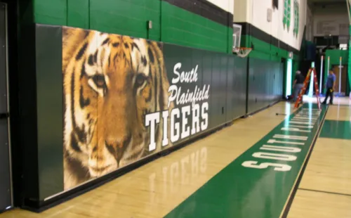 custom printed gymnasium wall padding