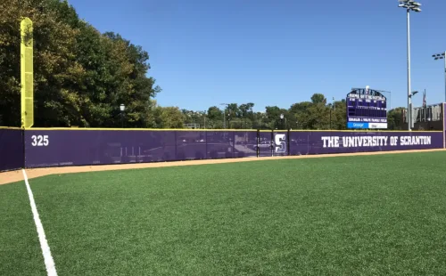 printed outfield windscreen at University of Scranton