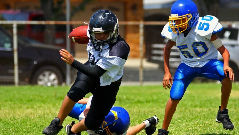 youth football field dimensions diagram showing scaled field length and end zones