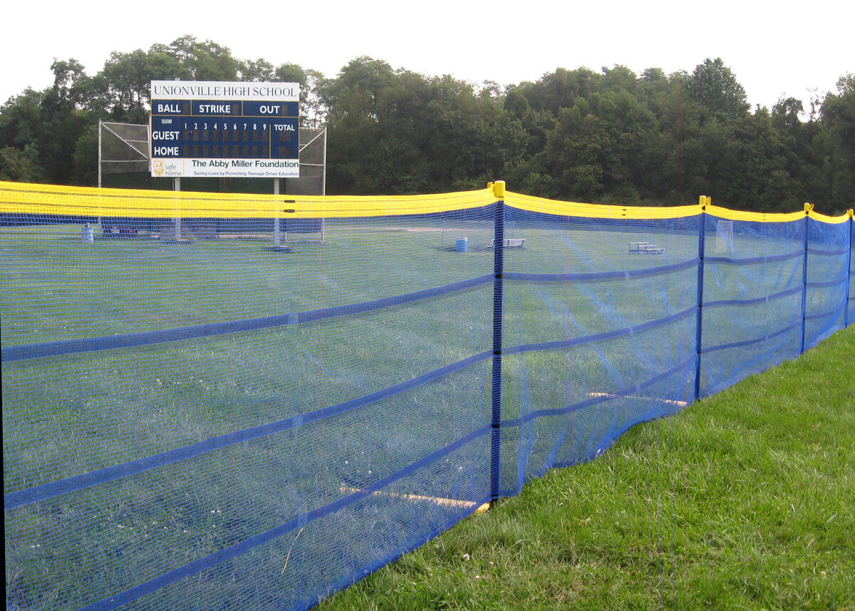 Jones-Sports Pocket Garden Fence 4' X 50' Green/Orange - Baseball Outfield/Snow